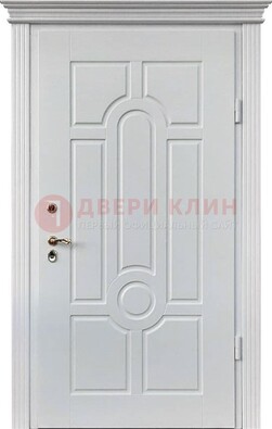 Белая уличная дверь с виноритом для дома ДВТ-247 в Волоколамске