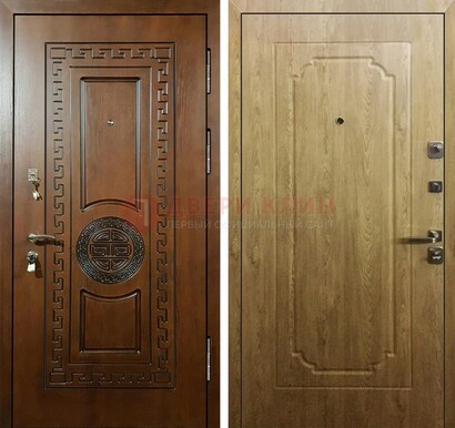 Коричневая железная дверь с виноритом ДВТ-44 в Ликино-Дулево