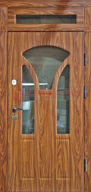 Коричневая классическая входная дверь с виноритом ДВТ-66 в Кашире