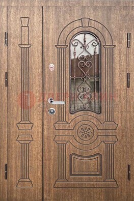 Железная классическая дверь с терморазрывом и рисунком ДВТ-77 в Кашире
