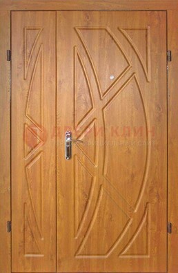 Полуторная металлическая дверь с МДФ золотой дуб ПЛ-17 в Кашире