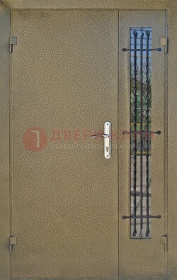 Тамбурная дверь Порошок со стеклом и ковкой ПЛ-20 в Кашире